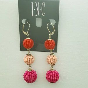 PINK MULTI BALL LINEAR EARRINGS